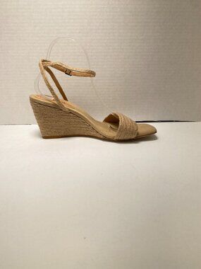 Jeffrey Campbell Women's Sailboat Nude Espadrille Wedge Square Toe Sandal Sz 11